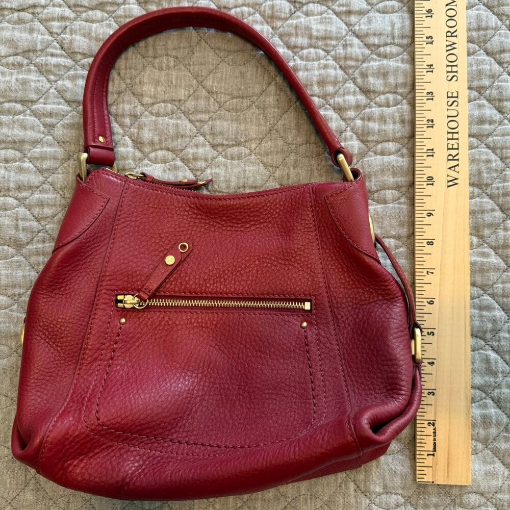 Cole Haan Red Pebbled Leather Hobo Bag